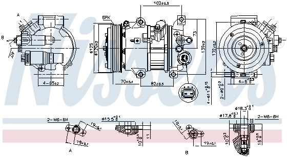 TOYOTA COROLLA YARİS AURİS AVENSİS 2013-2018 COROLLA 1.6 2013-2018 KLİMA KOMPRESÖRÜ NISSENS 890650 8831002780 8831002790 883101A840 883101A841